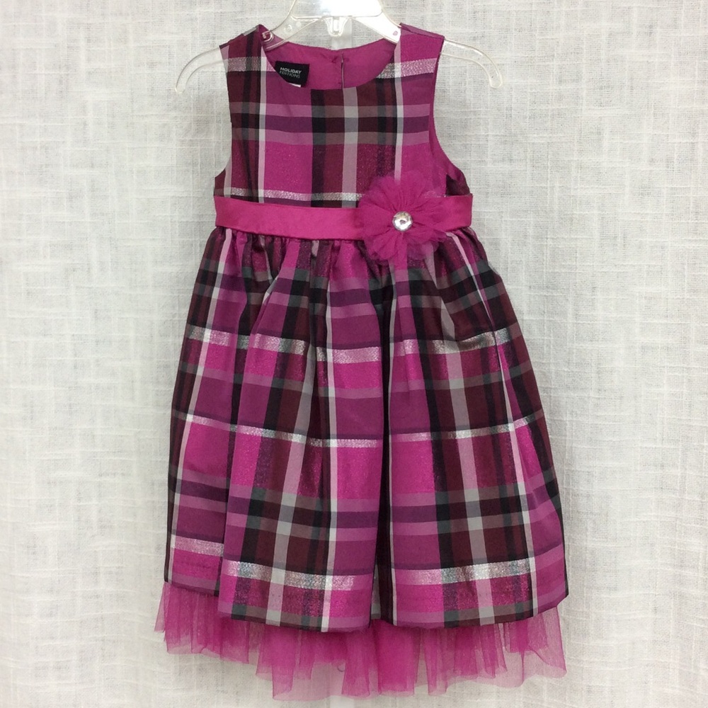 Girls Holiday Editions Purple Plaid 3T Dress